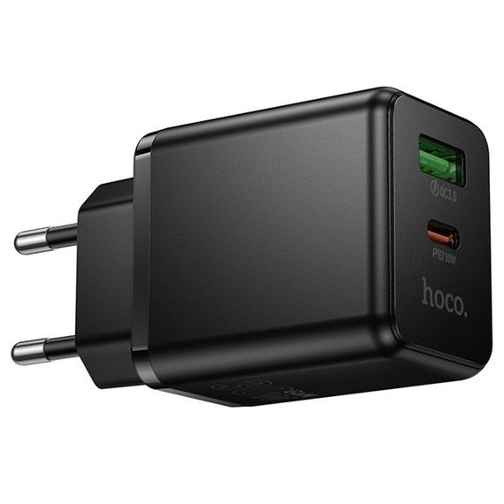 СЗУ Hoco C157A Smart PD30W+QC3.0 (1USB-A/1C) Black | Зображення 5