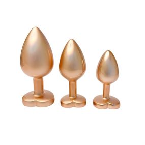 Набір із трьох анальних пробок Dream Toys Gleaming Love, розміри S, M, L, перламутрово-золоті Sex Aura