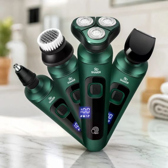 Электробритва 4 в 1 Shaver 9D зеленая | Зображення 2