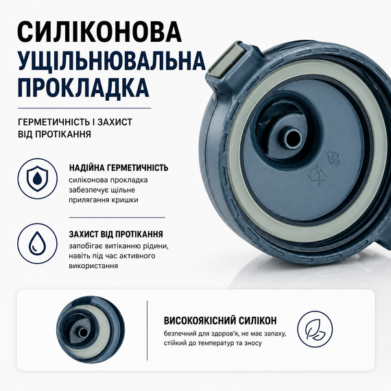 Спортивная бутылка для воды 1000 мл из тритана с соломинкой, Бирюзовая - Ударопрочная и без BPA | Зображення 3