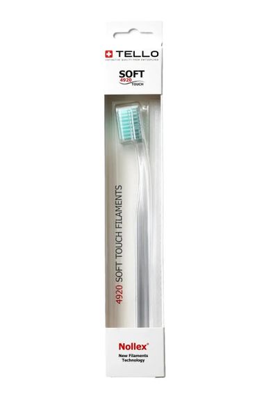 Зубна щітка Tello 4920 Soft White, d 0.12mm, блакитна