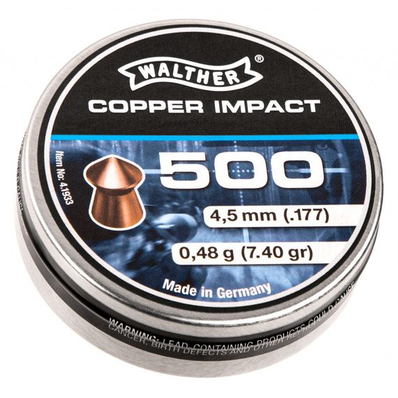 Пули Umarex WALTHER 0,48 кал.4.5мм 500шт Пули для пневматики Пульки для пневматики Пули пневматика Пульки | Зображення 1