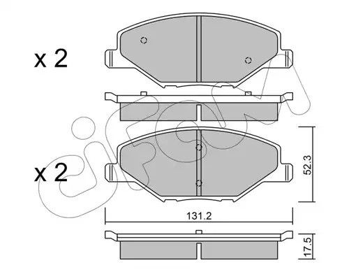 Колодки передні гальмівні Skoda Fabia II-III 11-/VW Polo 10-(TRW), CIFAM (82210060) | Зображення 7