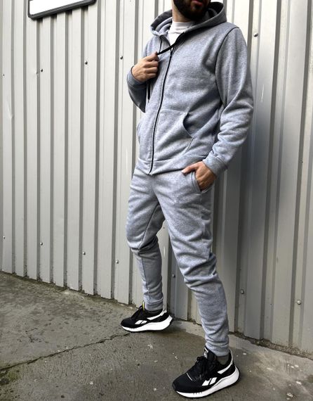 Чоловічий спортивний костюм база сірий | Зображення 1