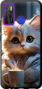 Чохол на Tecno Spark 5 Pro KD7 Білий кіт "5646b-2445-2448"