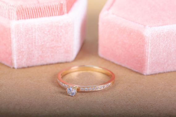 Женское кольцо из красного золота 15 | Зображення 5