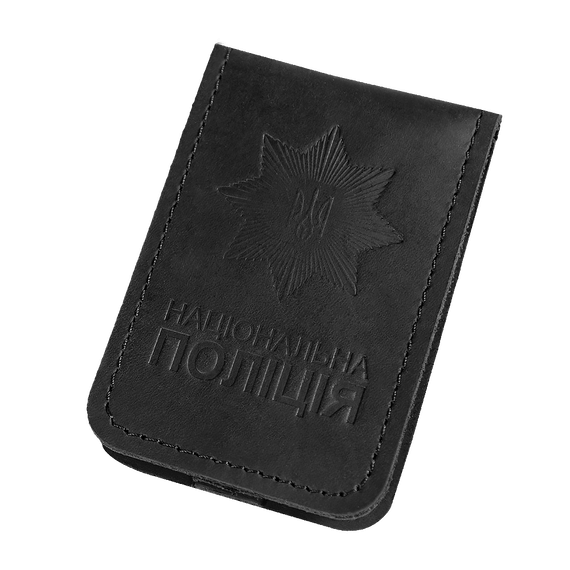 Обкладинка для посвідчення та жетону НПУ Чорна (7987)