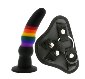 Страпон женский радужный COLOURFUL LOVE STRAP ON SOLID DILDO sexstyle