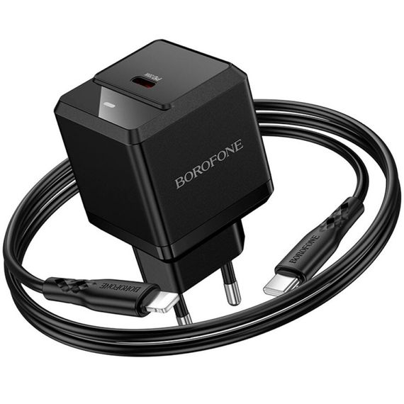 СЗУ Borofone BN18 Intenso PD20W (1USB-C) + кабель Type-C to Lightning Black | Зображення 2