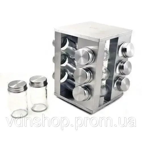 Набір ємностей для спецій на основі UNIQUE 12 в 1 Квадрат Органайзер для приправ | Зображення 2