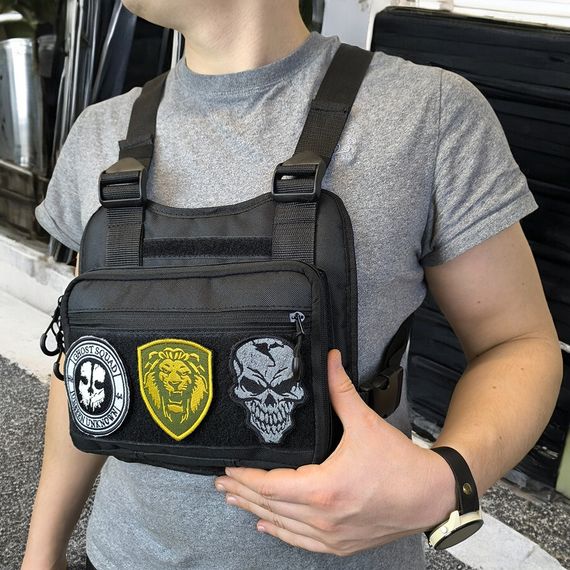 Тактична нагрудна сумка з патч-панеллю, сумка чоловіча розгрузочна, розгрузка жилет | Зображення 7