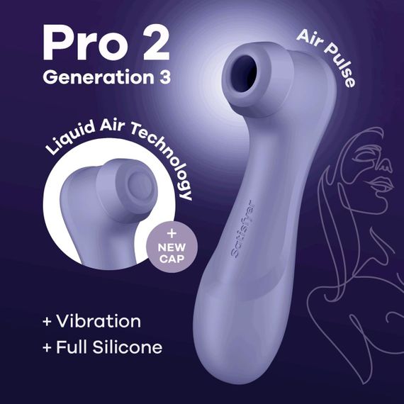 Вакуумний кліторальний стимулятор Satisfyer Pro 2 Generation 3 with Liquid Air Lilac Sex Aura