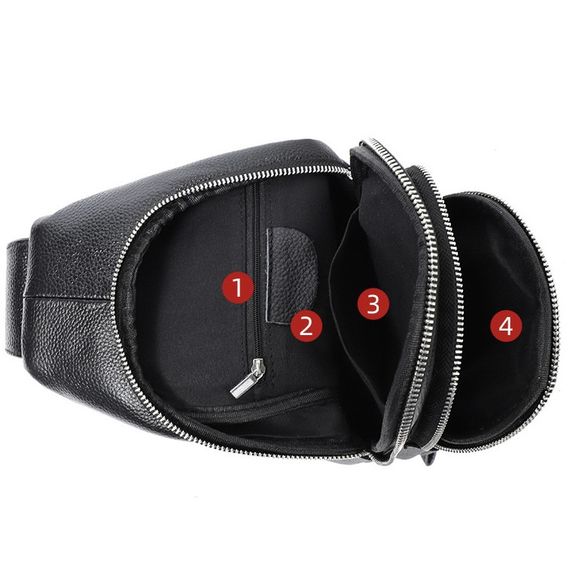 Чоловіча сумка-слінг шкіряна крос боді чорна Tiding Bag A25F-5060A | Зображення 6