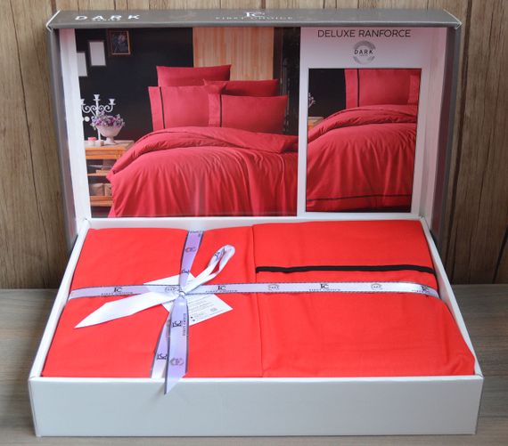 Постільна білизна First Choice Ranforce Deluxe DARK 200 х 220 см Alisa Red | Зображення 5