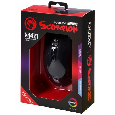 Мышка Marvo M421 Multi-LED USB Black (M421) | Зображення 8
