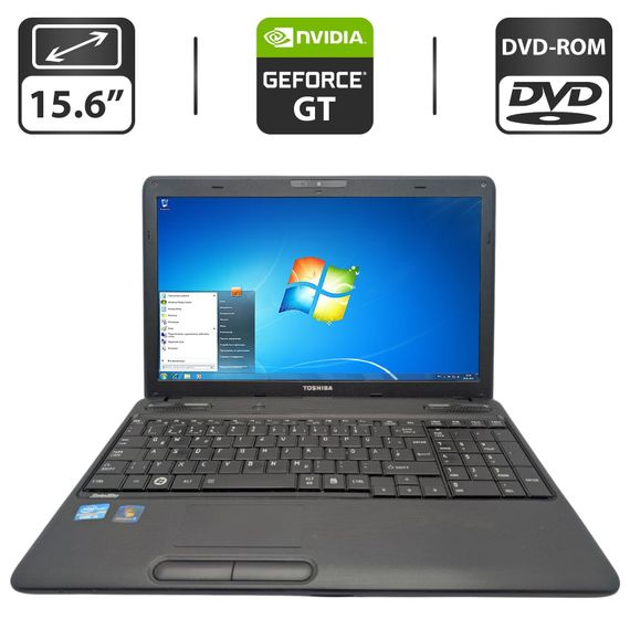 Ноутбук Б-класс Toshiba Satellite C660 / 15.6" (1366x768) TN / Intel Core i5-2430M (2 (4) ядра по 2.4 - 3.0 GHz) / 6 GB DDR3 / 500 GB HDD / nVidia GeForce GT 520M, 1 GB GDDR3, 64-bit / WebCam / DVD-ROM б/у
