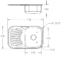 Кухонна мийка Fabiano BR 74x48 матовая 304 8213.401.1 013 | Зображення 1