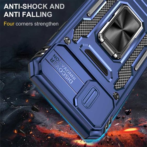 Ударостійкий чохол Camshield Army Ring для Apple iPhone X / XS (5.8") Синій / Navy | Зображення 4