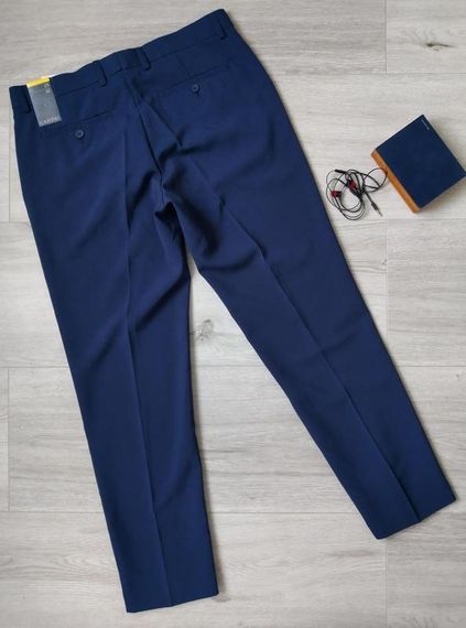 Чоловічі костюмні сині брюки | Зображення 3