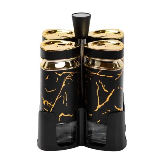 Набор для специй на подставке 4 баночки по 120 мл для приправ HP1354