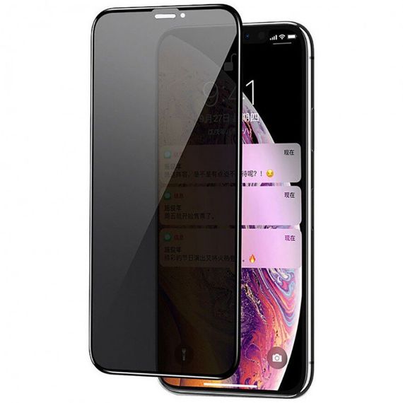 Захисне скло Privacy 5D Matte (тех.пак) для Apple iPhone 12 Pro Max (6.7") Чорний