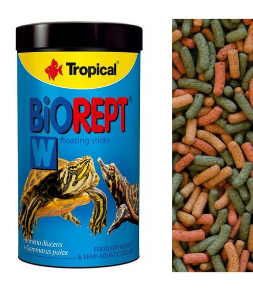 Сухий корм для водоплавних черепах Tropical «Biorept W» в паличках 250 мл