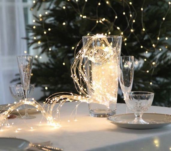 Светодиодная новогодняя гирлянда Роса 50 LED 5м теплый белый на батареках | Зображення 2