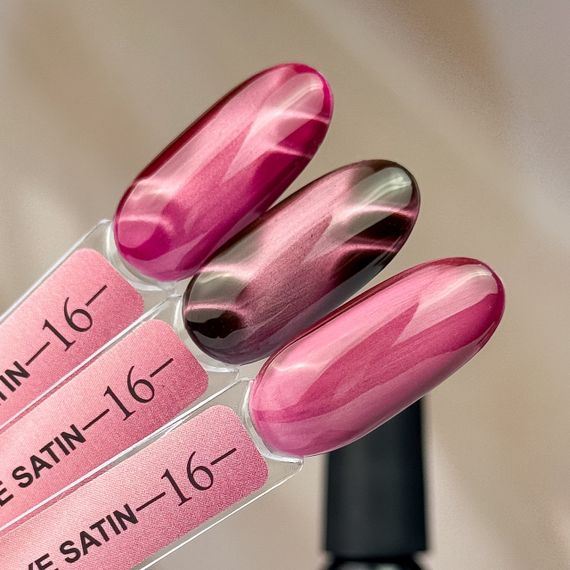 Гель-лак сатинова кішка Crooz №16 Satin Cat (соковитий рожево-малиновий) 8мл | Зображення 3