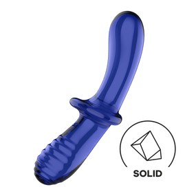 Скляний фалоімітатор Double Crystal колір: синій Satisfyer (Німеччина)