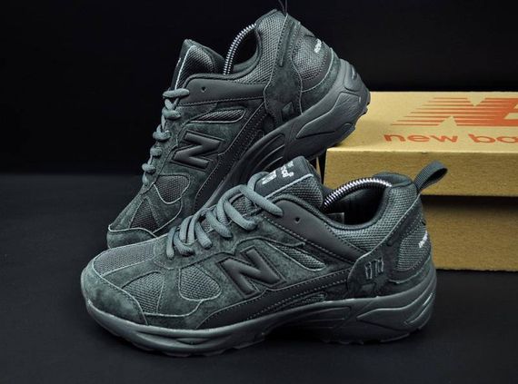 Демісезонні шкіряні кросівки New Balance колір олива