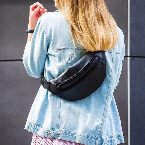 Мужская боди сумка, Мужская бананка надежная, Стильная унисекс бананка Напоясная KJ-45 | Зображення 4