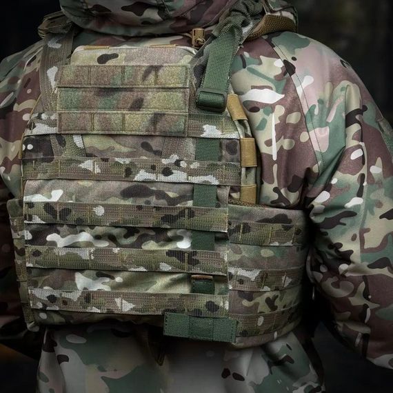 Регульований плечовий  одноточковий ремінь для зброї до плитоноски олива | Зображення 3