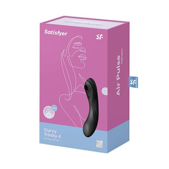 Вакуумний стимулятор з вібрацією Satisfyer Curvy Trinity 4 Black | Зображення 4