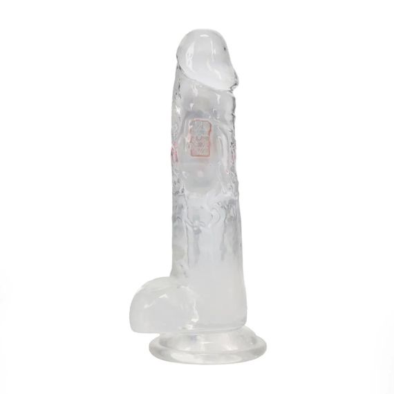 Фалоімітатор з вібро LED Vibrating Straight Cock with Balls - 20 cm - Transparent Sex Aura | Зображення 1