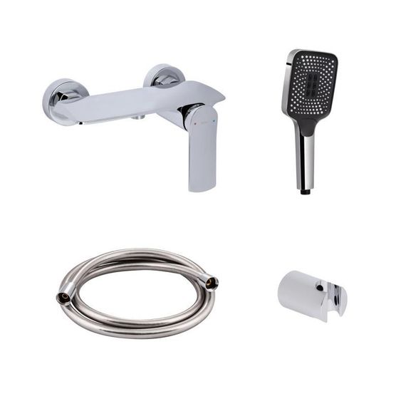Акційний набір Qtap: Змішувач для душу Slavonice QTSLA266CRM45907+Лейка Rucni QTRUC125CRM45954+Шланг Hadice