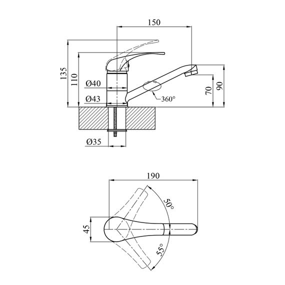 Змішувач для раковини Agua Leon-C010 (CV012080) | Зображення 1