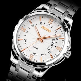 Наручные мужские классические бизнес-часы SKMEI, Стильные черные мужские наручные часы EP-54