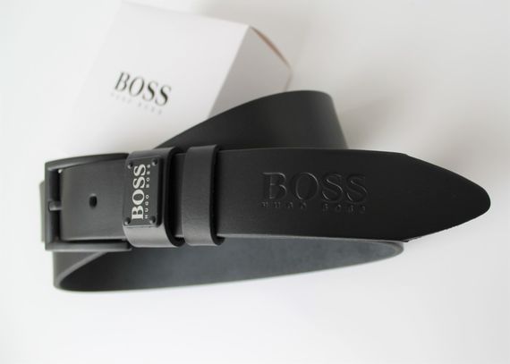 Шкіряний ремінь Hugo Boss з чорною пряжкою black | Зображення 2