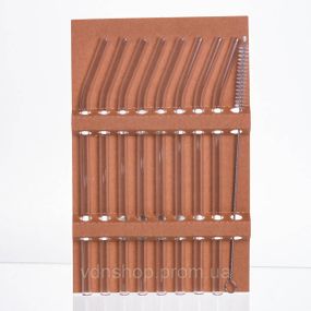 Набор стеклянных трубочек с щеточкой, многоразовые соломинки для коктейлей и напитков  (8+1) 64486-83