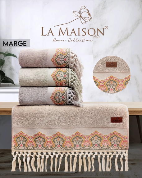Подарунковий набір рушників La Maison з милом Marge Bej