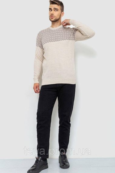 Светр чоловічий, колір світло-бежевий, розміри L, XL, XXL, L FA_008224 | Зображення 1