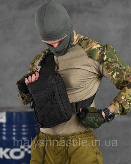 Сумка-слинг тактическая с одной лямкой SILVER KNIGHT  black  ВТ6747 | Зображення 3