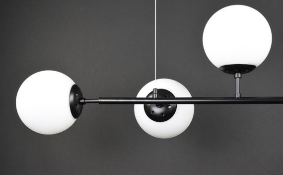 Люстра підвісна на 6 лампочок 27665 Чорний 50-170х45х120 см. | Зображення 3