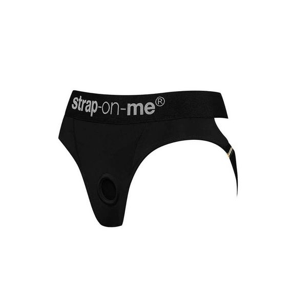 Трусики для страпона, XL, Strap-On-Me кольцевое крепление, с отрытыми ягодицами, черные Sex Aura | Зображення 4