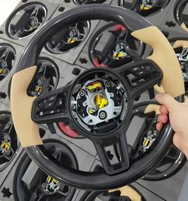 Руль (2012-2014, Карбон-2025 Бежевый) для Porsche 911