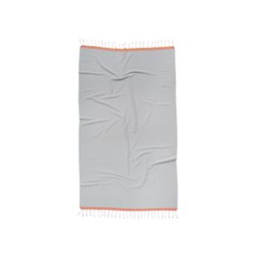 Рушник Barine 8992 Туреччина 95*165 см  Бавовна Сірий-помаранчевий