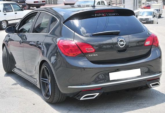 Задній дифузор DPT (2012-2015, HB, чорний глянець) для Opel Astra J рр | Зображення 1