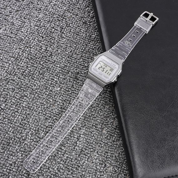 Ремінець для Casio G-Shock F-84/94/105, F-91W, AE1300 Jelly Transparent Silver | Зображення 1