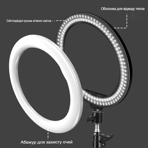 Кільцева USB LED лампа з поворотним механізмом Білий , 30 см | Зображення 2