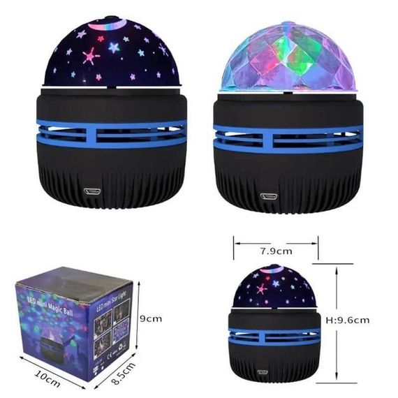 RGB кольорова зіркова проекційна лампа, що обертається чарівна куля